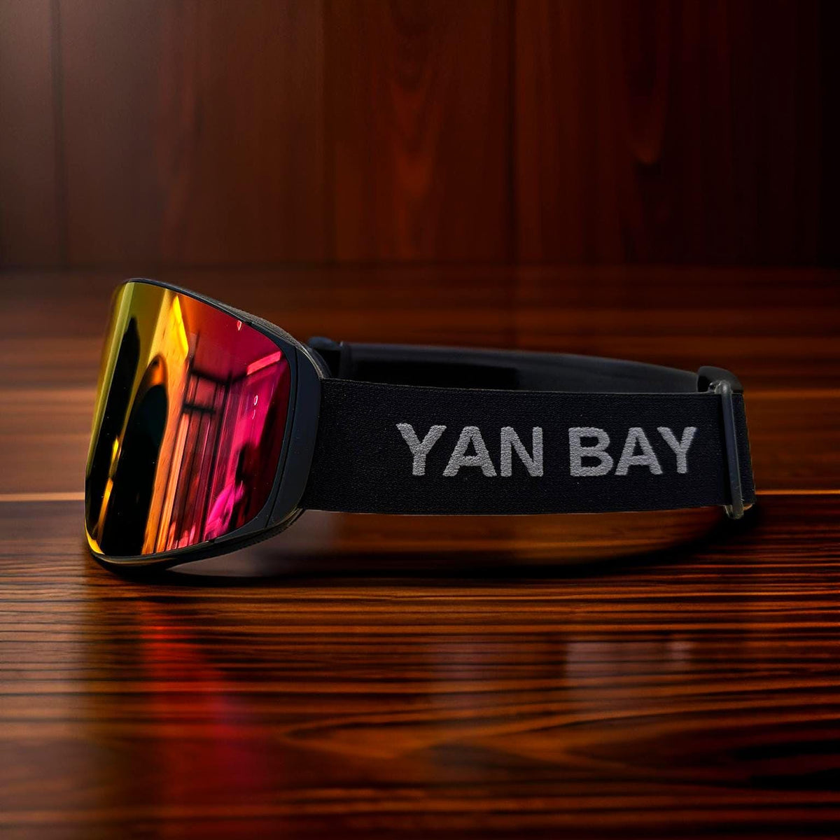 YAN BAY Skibrille Rot-Orange verspiegelt