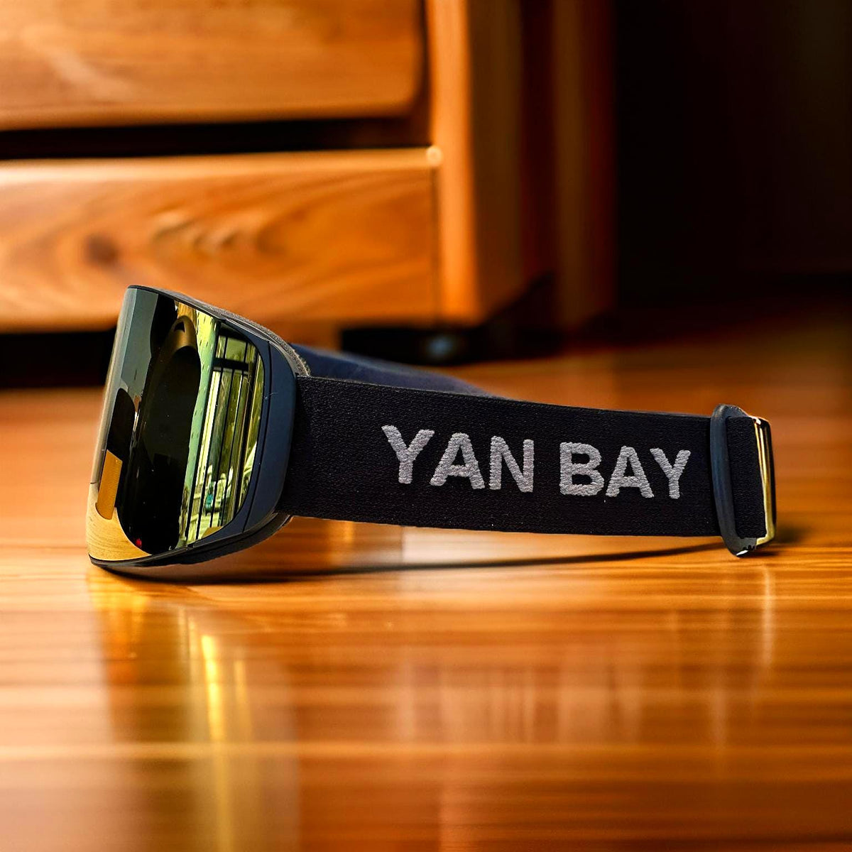 YAN BAY Skibrille Gold verspiegelt
