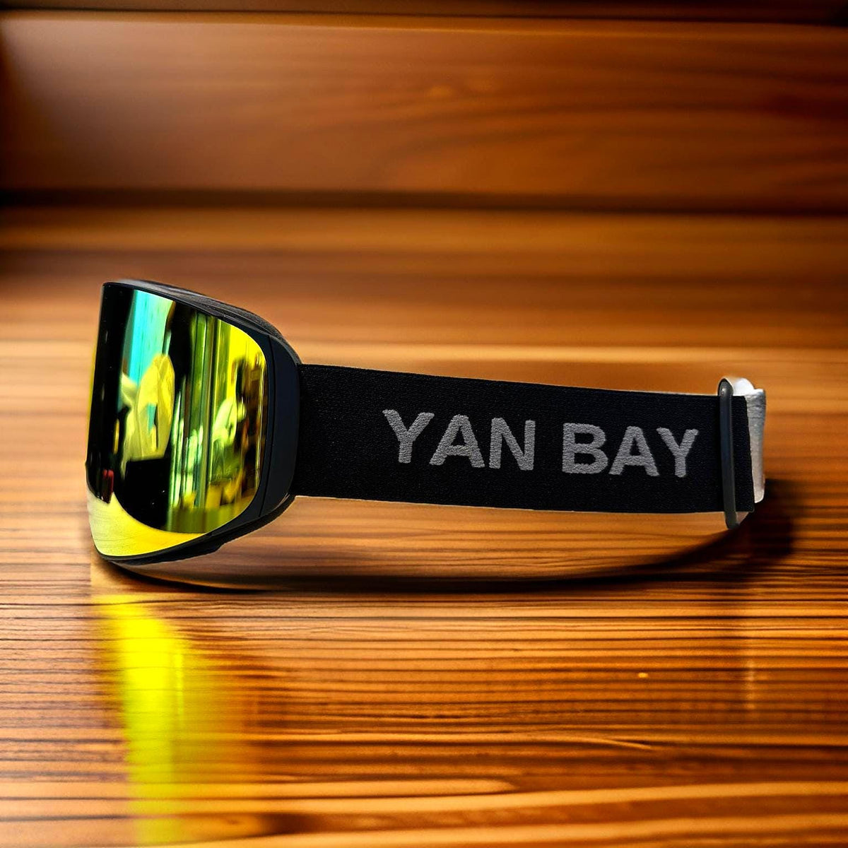 YAN BAY Skibrille Gelb-Gold seitlich