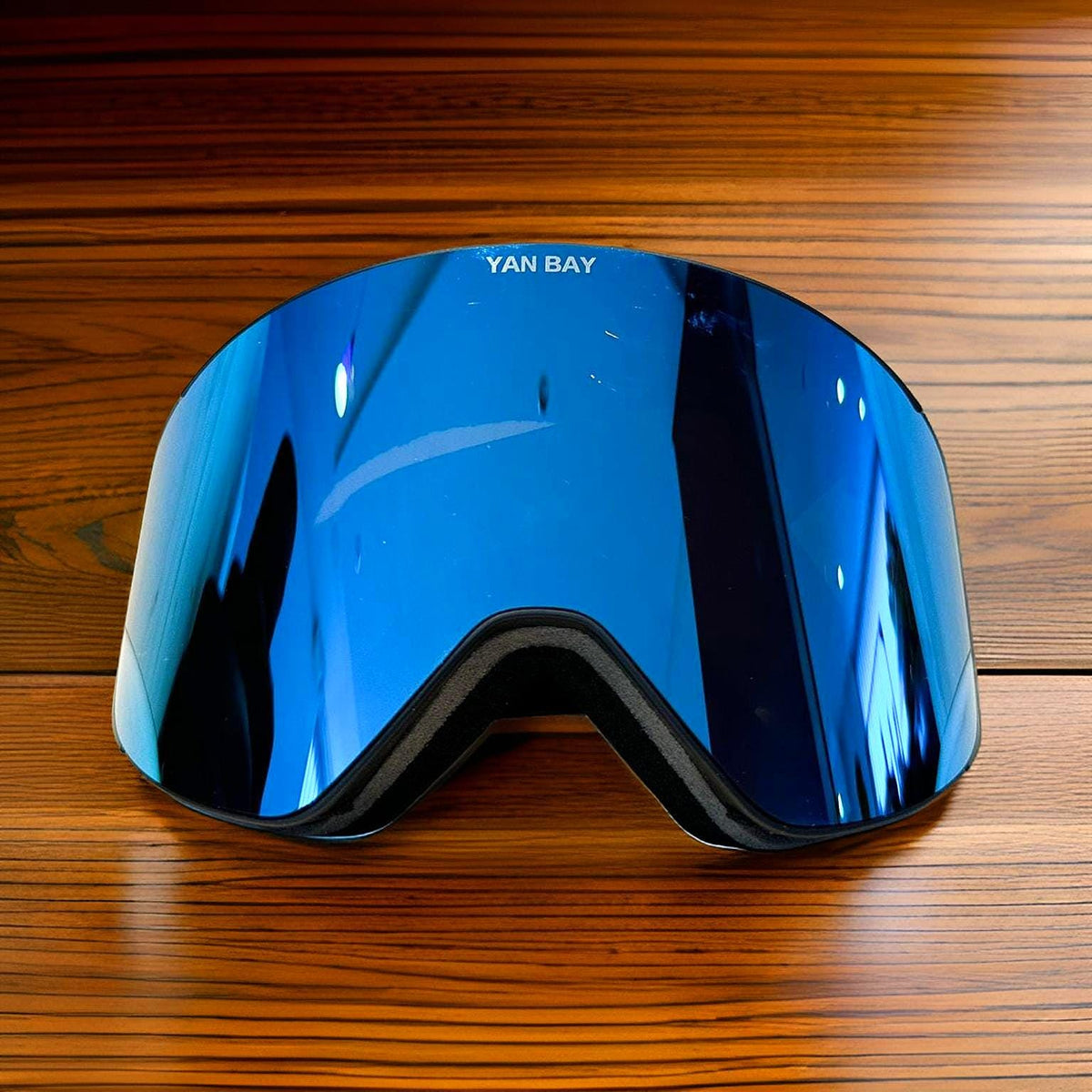 YAN BAY Skibrille Blau verspiegelt
