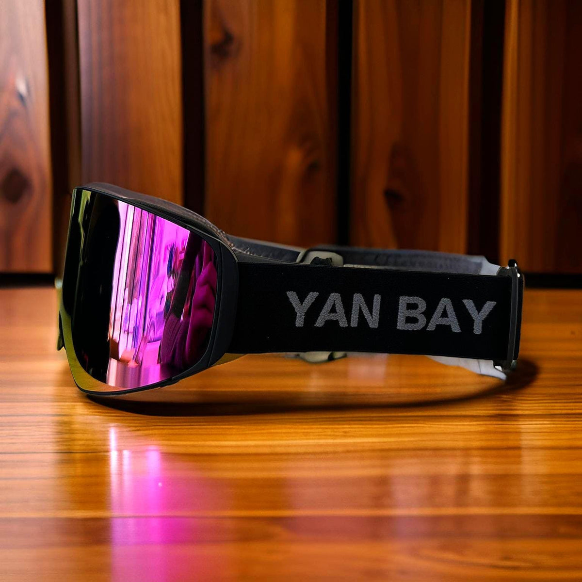 YAN BAY Skibrille Pink seitlich